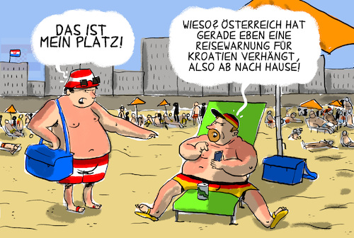 Cartoon: reisewarnung österreich kroatien (medium) by leopold maurer tagged österreich,reisewarnung,wahl,koalition,verhandlung,grüne,övp,kurz,kogler,bedingungen,varianten,österreich,reisewarnung,wahl,koalition,verhandlung,grüne,övp,kurz,kogler,bedingungen,varianten