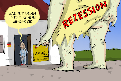 Cartoon: Rezession (medium) by leopold maurer tagged deutschland,wirtschaft,rezession,ampel,regierung,spd,fdp,grüne,scholz,bundeskanzler,inflation,krieg,ukraine,koalition,streit,heizung,klima,klimawandel,russland,gas,energie,leopold,maurer,cartoon,karikatur,deutschland,wirtschaft,rezession,ampel,regierung,spd,fdp,grüne,scholz,bundeskanzler,inflation,krieg,ukraine,koalition,streit,heizung,klima,klimawandel,russland,gas,energie,leopold,maurer,cartoon,karikatur