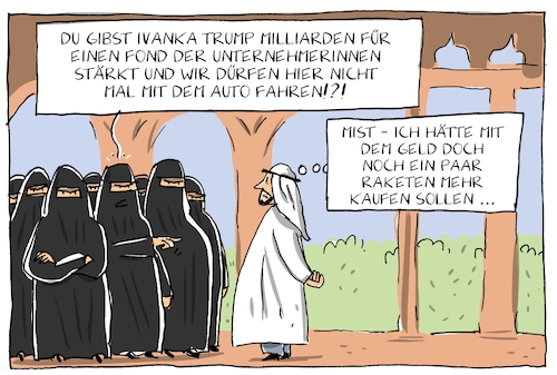 Cartoon: scheich und frauen (medium) by leopold maurer tagged scheich,saudiarabien,saudi,harem,frauen,frauenrechte,arabischer,raum,verhüllt,ivanka,trump,fond,weltbank,unternehmerinnen,waffenkauf,milliarden,waffen,usa,scheich,saudiarabien,saudi,harem,frauen,frauenrechte,arabischer,raum,verhüllt,ivanka,trump,fond,weltbank,unternehmerinnen,waffenkauf,milliarden,waffen,usa