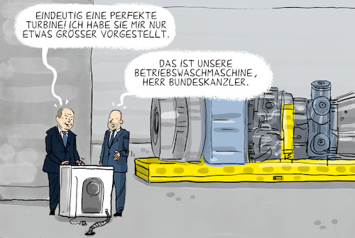 Scholz besichtigt Gas-Turbine Scholz besichtigt Gas-Turbine