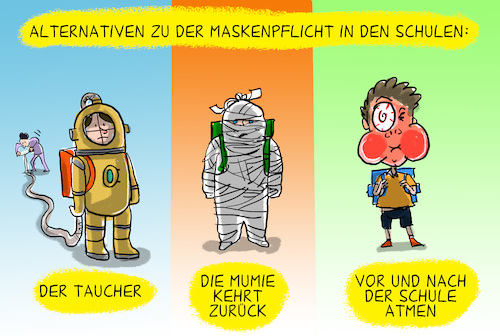 Cartoon: schulstart und maskenpflicht (medium) by leopold maurer tagged schulstart,deutschland,corona,maskenpflicht,schulstart,deutschland,corona,maskenpflicht