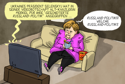 Cartoon: Selenskyj kritisiert Merkel (medium) by leopold maurer tagged selenskyj,merkel,kanzlerin,alt,krieg,ukraine,russland,putin,politik,gescheitert,kompromisse,menschrechtsverletzungen,krim,anektion,toleranz,sanktionen,kriegsverbrechen,leopold,maurer,cartoon,karikatur,selenskyj,merkel,kanzlerin,alt,krieg,ukraine,russland,putin,politik,gescheitert,kompromisse,menschrechtsverletzungen,krim,anektion,toleranz,sanktionen,kriegsverbrechen,leopold,maurer,cartoon,karikatur