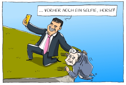 Cartoon: söder und seehofer (medium) by leopold maurer tagged söder,seehofer,horst,abgrund,machtkampf,sieger,ministerpräsident,bayern,csu,söder,seehofer,horst,abgrund,machtkampf,sieger,ministerpräsident,bayern,csu