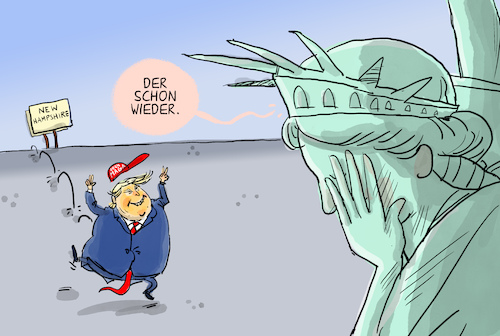 Cartoon: Trump New Hampshire (medium) by leopold maurer tagged trump,usa,präsidenschaftswahl,vorwahl,republikaner,new,hampshire,sieg,kandidat,haley,freiheitsstatue,donald,leopold,maurer,cartoon,karikatur,trump,usa,präsidenschaftswahl,vorwahl,republikaner,new,hampshire,sieg,kandidat,haley,freiheitsstatue,donald,leopold,maurer,cartoon,karikatur