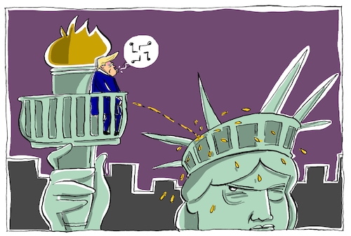 Cartoon: trump pfeift wieder (medium) by leopold maurer tagged trump,rechtsextremismus,verteidigung,sympathie,widersprüchlich,pressekonferenz,demonstration,gewalt,nationalsozialismus,kukluxklan,usa,charlottesville,freiheitsstatue,verfassung,recht,menschenrecht,gleichheit,trump,rechtsextremismus,verteidigung,sympathie,widersprüchlich,pressekonferenz,demonstration,gewalt,nationalsozialismus,kukluxklan,usa,charlottesville,freiheitsstatue,verfassung,recht,menschenrecht,gleichheit