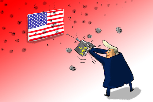 Cartoon: trump und die bibel (medium) by leopold maurer tagged trump,usa,demokratie,bibel,militär,demonstration,schwarz,weiss,trump,usa,demokratie,bibel,militär,demonstration,schwarz,weiss