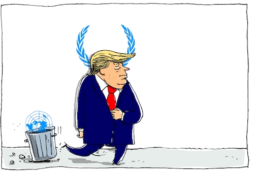 Cartoon: trump und die uno (medium) by leopold maurer tagged trump,donald,usa,uno,rede,united,nations,präsident,trump,donald,usa,uno,rede,united,nations,präsident