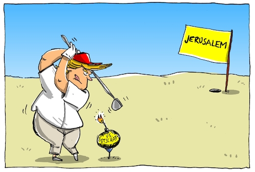 Cartoon: trump und jerusalem (medium) by leopold maurer tagged trump,usa,israel,botschaft,jerusalem,nahostkonflikt,heiligtum,zündler,anstacheln,konflikt,golf,bombe,präsident,donald,trump,usa,israel,botschaft,jerusalem,nahostkonflikt,heiligtum,zündler,anstacheln,konflikt,golf,bombe,präsident,donald