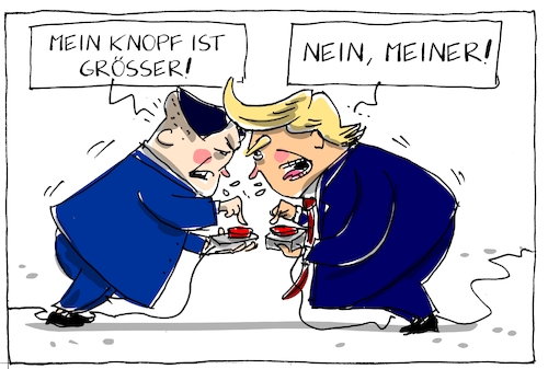 Cartoon: trump und kim jong un (medium) by leopold maurer tagged trump,usa,kim,jong,un,nordkorea,atomwaffen,trump,usa,kim,jong,un,nordkorea,atomwaffen