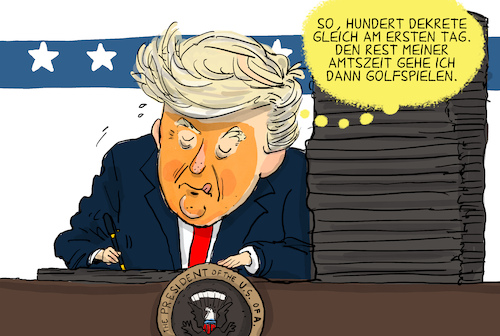 Trump unterzeichnet Dekrete Trump unterzeichnet Dekrete