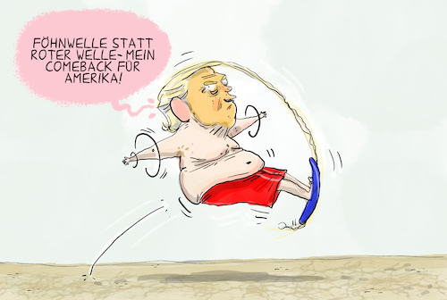 Cartoon: Trump will erneut antreten (medium) by leopold maurer tagged trump,usa,kandidatur,präsidentenamt,2024,präsident,republikaner,rote,welle,föhnwelle,surfen,amt,donald,ausgetrocknet,leopold,maurer,karikatur,cartoo,trump,usa,kandidatur,präsidentenamt,2024,präsident,republikaner,rote,welle,föhnwelle,surfen,amt,donald,ausgetrocknet,leopold,maurer,karikatur,cartoo