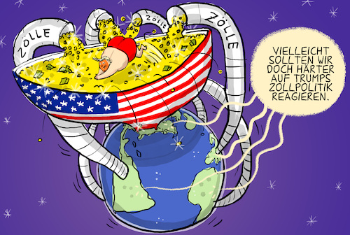 Cartoon: USA Mehreinnahmen durch Zölle (medium) by leopold maurer tagged usa,trump,zollpolitik,mehreinnahmen,gegenmassnahmen,handelskrieg,eu,welt,südamerika,afrika,vorsichtig,verhandlungen,zoll,präsident,leopold,maurer,karikatur,cartoon,usa,trump,zollpolitik,mehreinnahmen,gegenmassnahmen,handelskrieg,eu,welt,südamerika,afrika,vorsichtig,verhandlungen,zoll,präsident,leopold,maurer,karikatur,cartoon