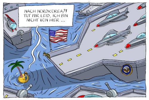 Cartoon: verirrte US flotte (medium) by leopold maurer tagged usa,flotte,armada,trump,nordkorea,drohung,verirrt,verfahren,verloren,australien,navy,flugzeugtraeger,schiffbruechig,weg,usa,flotte,armada,trump,nordkorea,drohung,verirrt,verfahren,verloren,australien,navy,flugzeugtraeger,schiffbruechig,weg