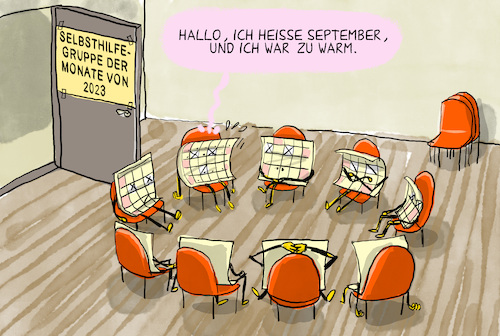 Cartoon: Wärmster September (medium) by leopold maurer tagged september,warm,jahreszeit,klimawandel,hitze,trockenheit,herbst,sommer,winter,monate,selbsthilfegruppe,auswirkungen,landwirtschaft,boden,wetter,leopold,maurer,cartoon,karikatur,september,warm,jahreszeit,klimawandel,hitze,trockenheit,herbst,sommer,winter,monate,selbsthilfegruppe,auswirkungen,landwirtschaft,boden,wetter,leopold,maurer,cartoon,karikatur