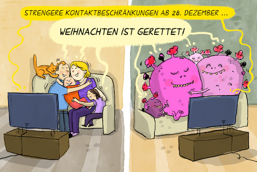 Cartoon: Weihnachten ist gerettet (medium) by leopold maurer tagged weihnachten,2021,pandemie,virus,omikron,kontaktbeschränkungen,corona,covid,massnahmen,politik,feier,familie,zusammenkünfte,ansteckung,mutation,verbreitung,sars,cartoon,karikatur,leopold,maurer,weihnachten,2021,pandemie,virus,omikron,kontaktbeschränkungen,corona,covid,massnahmen,politik,feier,familie,zusammenkünfte,ansteckung,mutation,verbreitung,sars,cartoon,karikatur,leopold,maurer