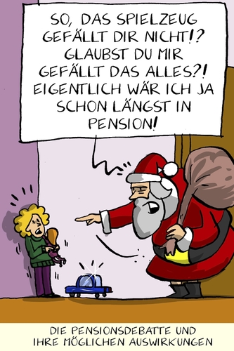 Cartoon: Weihnachtsmann Rente (medium) by leopold maurer tagged weihnachtsmann,rente,pension,geschenk,debatte,kind,weihnachten,weihnachtsmann,rente,pension,geschenk,debatte,kind,weihnachten