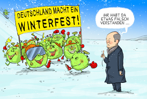 Cartoon: Winterfest (medium) by leopold maurer tagged deutschland,corona,covid,virus,pandemie,massnahmen,winterfest,scholz,regierung,vizekanzler,2g,3g,1g,impfung,impfdurchbruch,ansteckung,hotspot,feier,party,fasching,karneval,deutschland,corona,covid,virus,pandemie,massnahmen,winterfest,scholz,regierung,vizekanzler,2g,3g,1g,impfung,impfdurchbruch,ansteckung,hotspot,feier,party,fasching,karneval