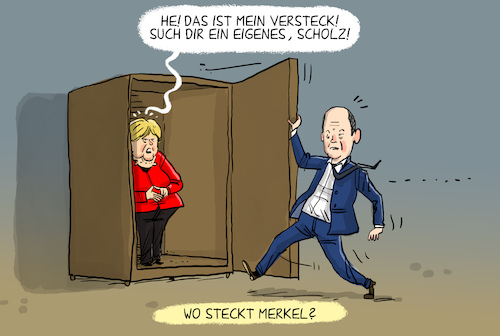 Cartoon: Wo steckt Merkel? (medium) by leopold maurer tagged merkel,exkanzlerin,ruhestand,zurückgezogen,bundeskanzler,scholz,olaf,versteck,tauchstation,entscheidungen,ukraine,wo,steckt,leopold,maurer,cartoon,karikatur,merkel,exkanzlerin,ruhestand,zurückgezogen,bundeskanzler,scholz,olaf,versteck,tauchstation,entscheidungen,ukraine,wo,steckt,leopold,maurer,cartoon,karikatur