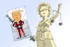 Cartoon: Anklage gegen Trump empfohlen (small) by leopold maurer tagged trump,präsident,kongress,untersuchungsausschuss,sturm,kapitol,usa,biden,putsch,umsturz,donald,justitia,anklage,recht,statue,card,trading,schwert,justiz,leopold,maurer,cartoon,karikatur