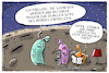 Cartoon: chinas mission zum mond (small) by leopold maurer tagged china,mission,mond,dunkle,seite,des,mondes,ausserirdische,licht,dunkel,raumfahrt,entdeckung