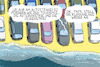 Cartoon: corona strandurlaub (small) by leopold maurer tagged corona,krise,urlaub,auto