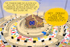 Cartoon: EU Gipfel (small) by leopold maurer tagged eu,gipfel,saal,sauna,oelpreis,krise,ukraine,hilfe,gelder,ungarn,orban,trump,iran,israel,usa,gluecksreport,finnland,spritpreis,energie,putin,sanktionen,russland,leopold,maurer,karikatur,cartoon