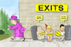 Cartoon: Exits (small) by leopold maurer tagged boris,johnson,partygate,prince,edward,missbrauch,queen,grossbritannien,gb,australien,djokovic,tennis,impfung,pandemie,covid,verfahren,rauswurf,visum,ausweisung,ausreise,rücktritt,exit,brexit,leopold,maurer,cartoon,karikatur