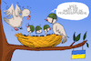 Cartoon: Frühlingsoffensive (small) by leopold maurer tagged ukraine,krieg,russland,putin,angriffskrieg,eroberung,zurückeroberung,vertreibung,aggressor,frühling,offensive,truppen,soldaten,vögel,nest,frühjahr,helme,leopold,maurer,karikatur,cartoon