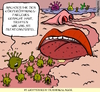 Cartoon: grippeviren im trainingslager (small) by leopold maurer tagged grippe,verkühlung,erkältung,viren,training,mutation