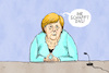 Cartoon: Letzte Bundespressekonferenz (small) by leopold maurer tagged merkel,angela,kanzlerin,pressekonferenz,sommer,letzte,schaffen,pension,rente