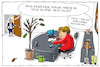 Cartoon: macrons verschwundene eiche (small) by leopold maurer tagged merkel,trump,macron,eiche,staatsbesuch,mitbringsel,ausgegraben,quarantäne,verschwunden