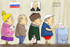 Cartoon: Präsidentenwahl in Russland (small) by leopold maurer tagged wahl,präsident,russland,putin,scheinwahl,diktatur,manipulation,ausschaltung,terror,opposition,ukraine,krieg,gleichschaltung,staatsterror,repression,kreml,treu,diktator,leopold,maurer,karikatur,cartoon