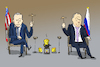 Cartoon: Putin und Biden in Genf (small) by leopold maurer tagged putin,biden,amerika,usa,russland,treffen,eiszeit,schwierig,genf,fondue,abwartend,abschätzend,beziehungen,präsident,europa,international