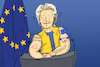 Cartoon: Rede zur Lage der EU (small) by leopold maurer tagged von,der,leyen,kommisssionspraesidentin,lage,eu,ukraine,krieg,russland,sanktionen,warnung,energiekonzerne,uebergewinne,abschoepfung,daenemark,klimawandel,energie,sparen,werte,putin,peace,leopold,maurer,karikatur,cartoon