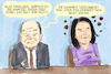 Cartoon: Scholz und Baerbock (small) by leopold maurer tagged scholz,cum,ex,baerbock,china,diktator,wahrheit,diplomatie,erinnerung,rat,tipp,kanzler,aussenministerin,gespannt,verhältnis,spd,grüne,ampel,koalition,verfahren,aussage,leopold,maurer,cartoon,karikatur