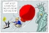 Cartoon: trump feuert comey (small) by leopold maurer tagged trump comey fbi freiheitsstatue usa präsident skandal entlassung watergate