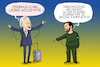 Cartoon: Überraschungsbesuch in Kiew (small) by leopold maurer tagged biden,usa,besuch,überraschung,kiew,ukraine,wolodymyr,selenskyj,krieg,signal,positiv,waffenlieferungen,kampfjets,diskussion,nato,westen,russland,putin,angriff,sanktionen,leopold,maurer,karikatur,cartoon