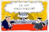 Cartoon: usa und nordkorea (small) by leopold maurer tagged usa,nordkorea,konflikt,atommacht,atomköpfe,raketen,drohungen,feuer,wut,präsident,trump,jong,un,kim,donald,eskalation,gefahr,dummheit,grössenwahn,selbstüberschätzung