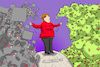 Cartoon: wellenbrecher (small) by leopold maurer tagged wellenbrecher,merkel,corona,covid,zweite,welle