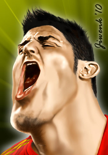 Cartoon: David Villa (medium) by Jiwenk tagged david,villa