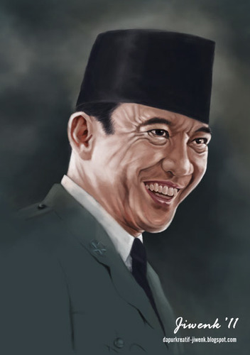 Cartoon: soekarno (medium) by Jiwenk tagged soekarno