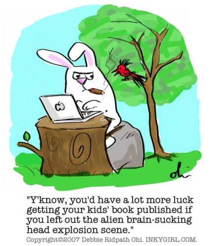 Cartoon: Bad Rabbit (medium) by Inkygirl tagged writer,writing,rabbit,novel