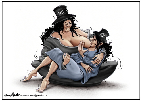 Cartoon: USA and Israel (medium) by Amer-Cartoons tagged israel,and,usa