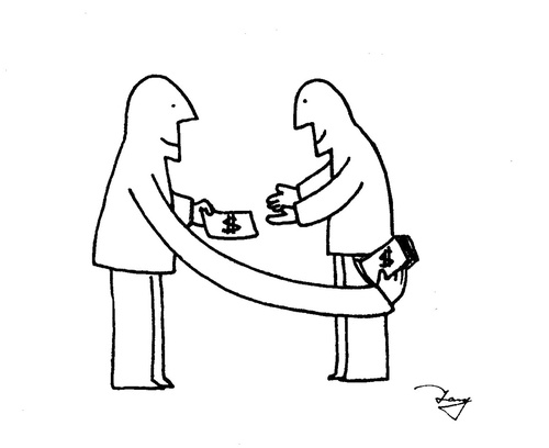 Cartoon: almsgiving (medium) by TTT tagged tang,almsgiving