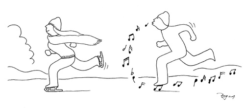 Cartoon: music skating (medium) by TTT tagged tang,cartoon