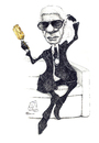 Cartoon: Lagerfeld (small) by Stefan Kahlhammer tagged lagerfeld,karl,kahlhammer,flankalan,flankale,karikatur,caricature,model,magermodel,spiegel,mode