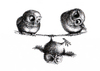 Cartoon: Tightrope Walk - Hochseilakt (small) by Stefan Kahlhammer tagged eule,eulen,ironie,ironical,art,kahlhammer,owls,owl,kauz,tusche,fogey,seil,hochseil