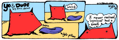 Cartoon: his pillow - yo and dude (medium) by ericHews tagged yo,dude,eric,hews