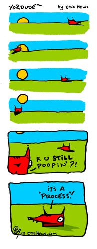 Cartoon: morning routine (medium) by ericHews tagged regimen,routine,poop,process,morning,sunrise