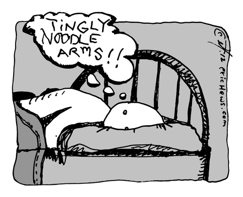Cartoon: sleep disorder number 9 (medium) by ericHews tagged sleep,tingle,asleep,numb,arms,disorder